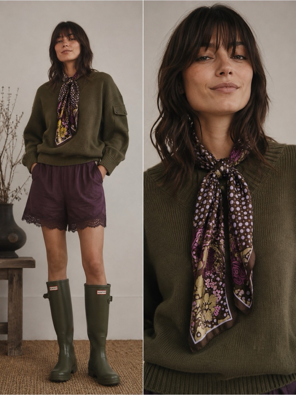 Echo Silk Rectangular Floral Scarf